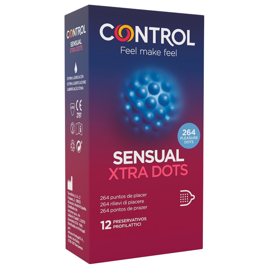 Control Sensual Xtra Dots — Préservatifs, 12 unités