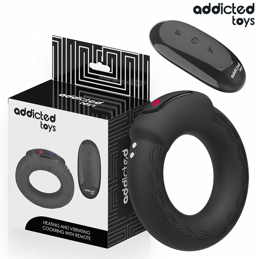 Addicted Toys — Anneau pénitentiaire vibrant à effet chauffant avec télécommande
