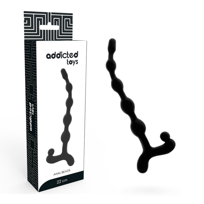 Addicted Toys – Analkette mit 5 Kugeln aus TPR, 22 cm, Schwarz