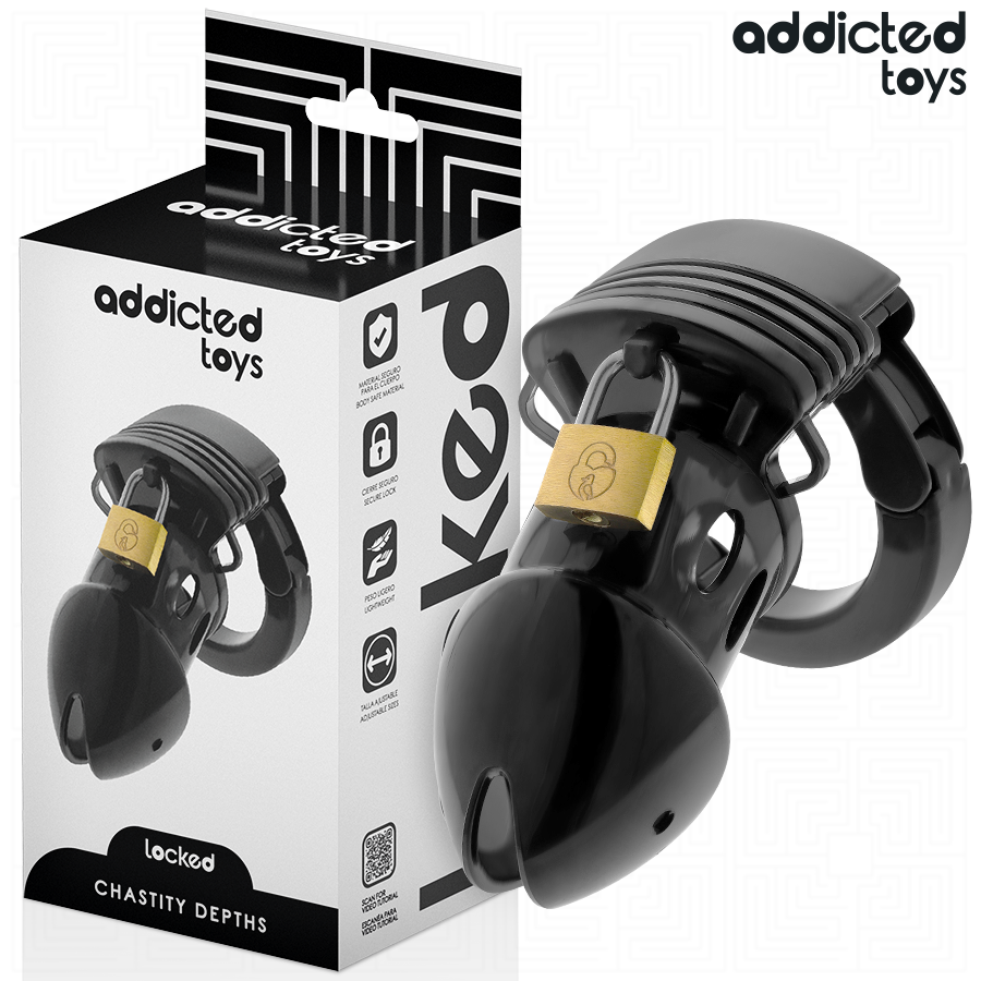 Jaula de castidad Addicted Toys con anillo ajustable, 7,5 cm