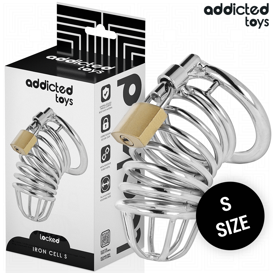 Addicted Toys Iron Cell – Peniskäfig aus Metall mit 4-cm-Ring, Größe S