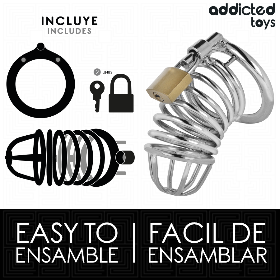 Addicted Toys Iron Cell – Peniskäfig aus Metall mit 4-cm-Ring, Größe S