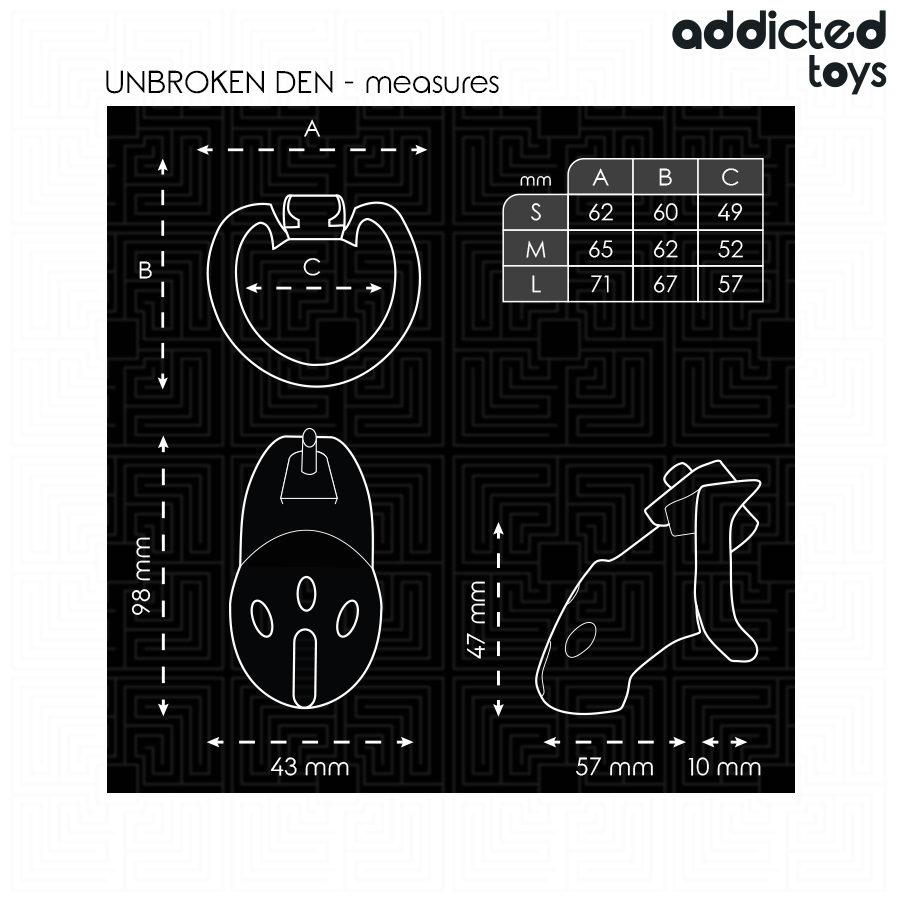 Gabbia di castità Addicted Toys Unbroken Den, 9,8 cm