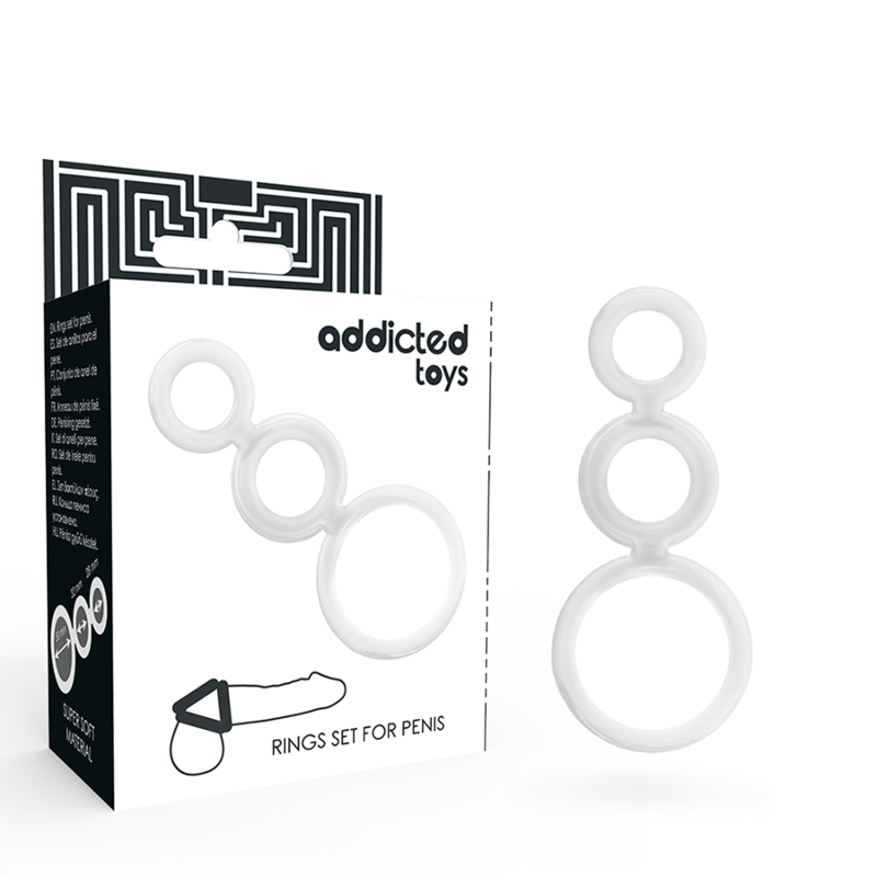 Addicted Toys – Penisring-Set mit 3 Größen – Transparent