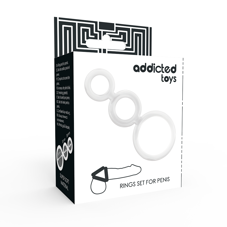 Addicted Toys – Penisring-Set mit 3 Größen – Transparent