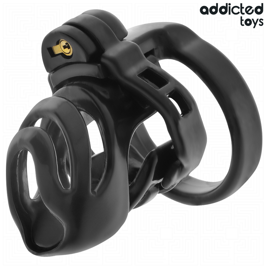Jaula Eternal Lock negra calada, cierre dorado en la parte superior