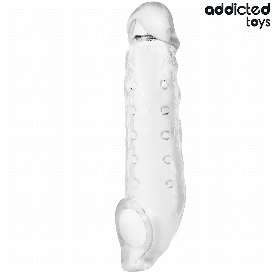 Addicted Toys – Transparente Penishülle mit Innenstruktur, 23 cm