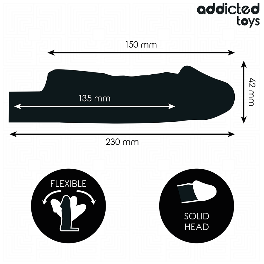 Addicted Toys – Transparente Penishülle mit Innenstruktur, 23 cm