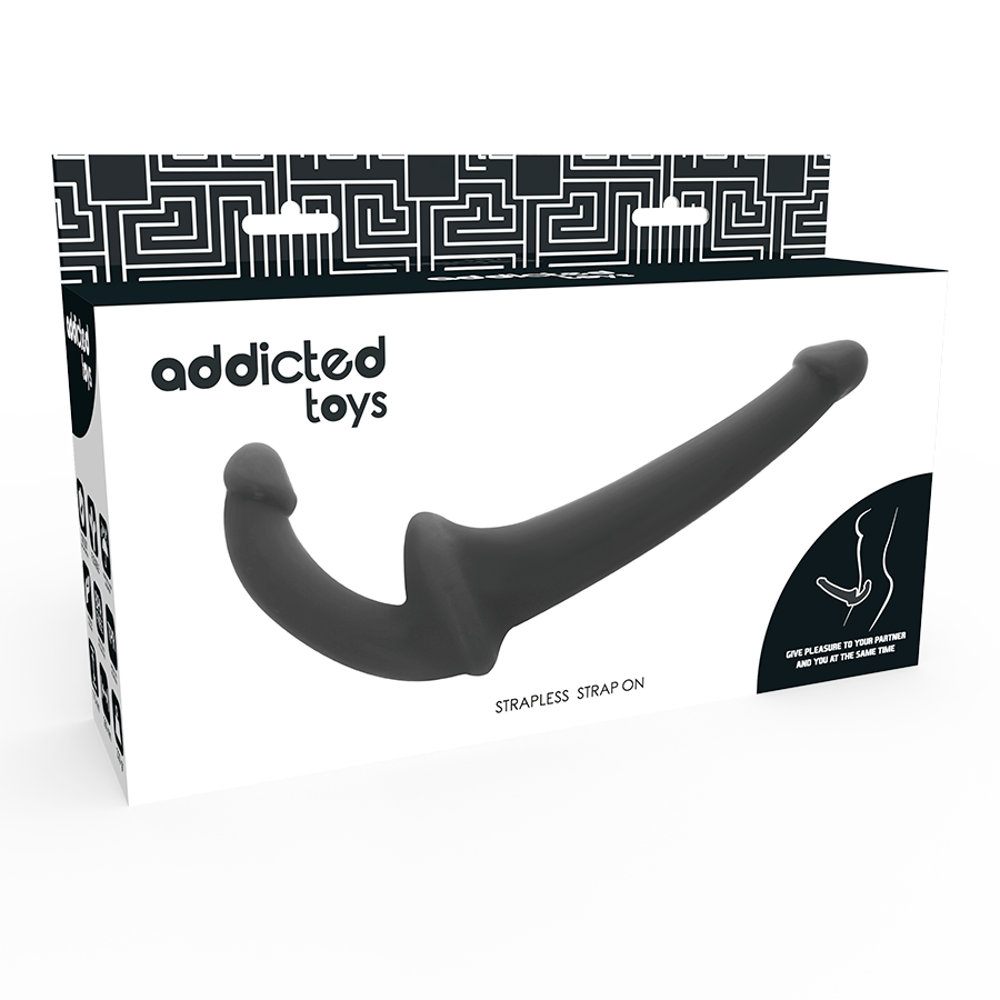 Addicted Toys – Strap-on senza imbracatura, dildo doppio – Nero