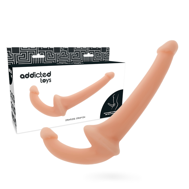 Addicted Toys – Strap-on senza imbracatura, dildo doppio – Carne chiaro