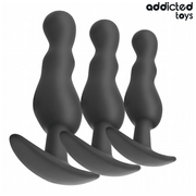 Addicted Toys – Analplug-Set mit doppelter Wölbung, 3 Größen