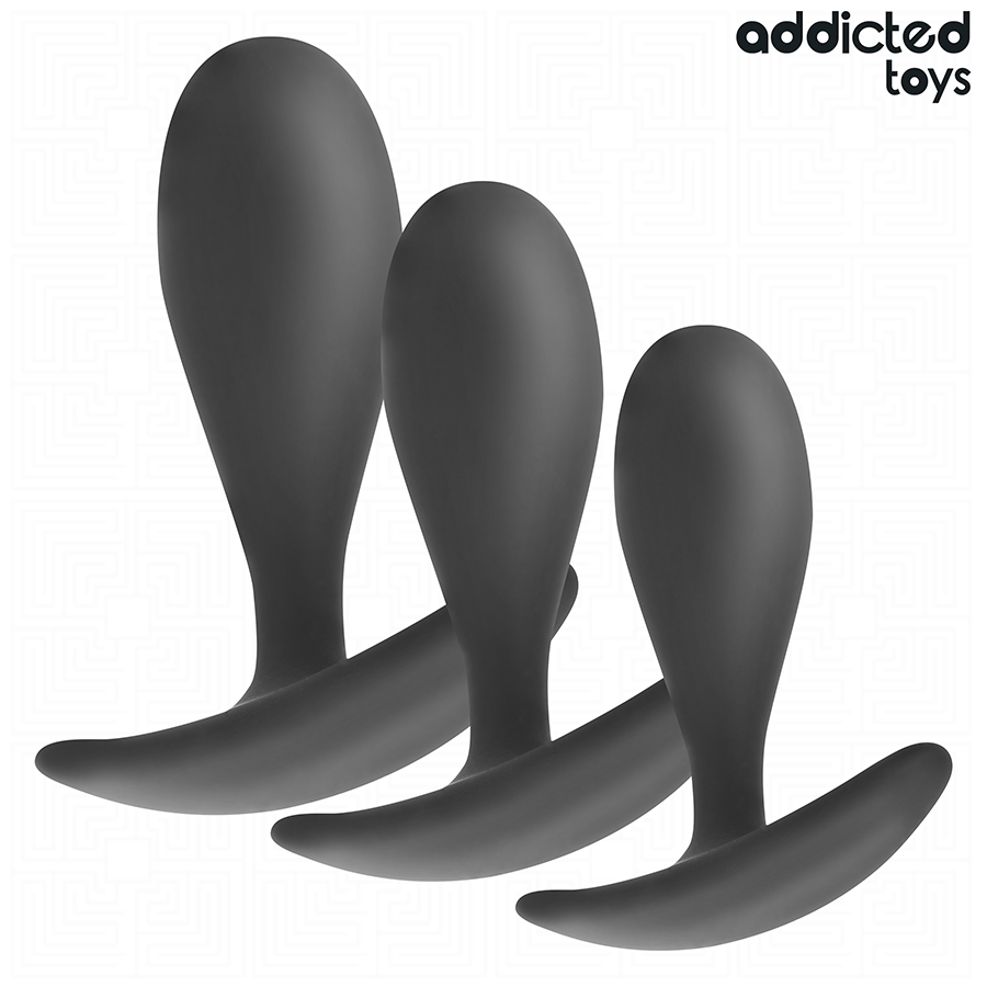 Addicted Toys – Kit de tres plugs anales curvados y estilizados
