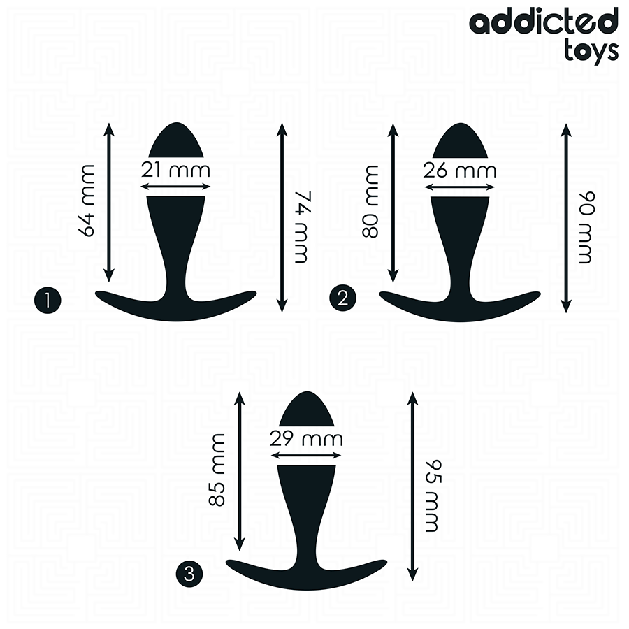 Addicted Toys – Kit de tres plugs anales curvados y estilizados