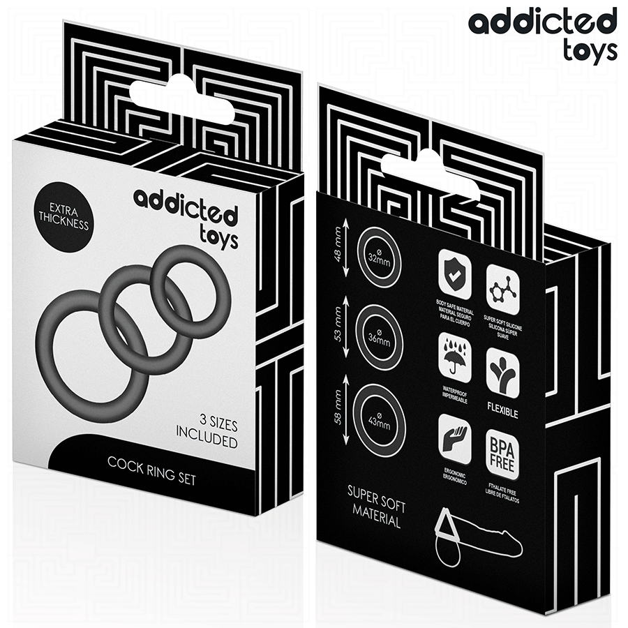 Addicted Toys — 3 anneaux silicone épais