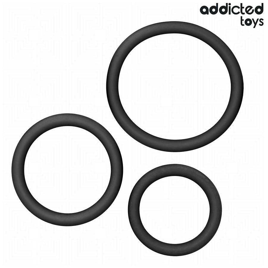 Addicted Toys – 3 Penisringe aus Silikon, schmales Profil