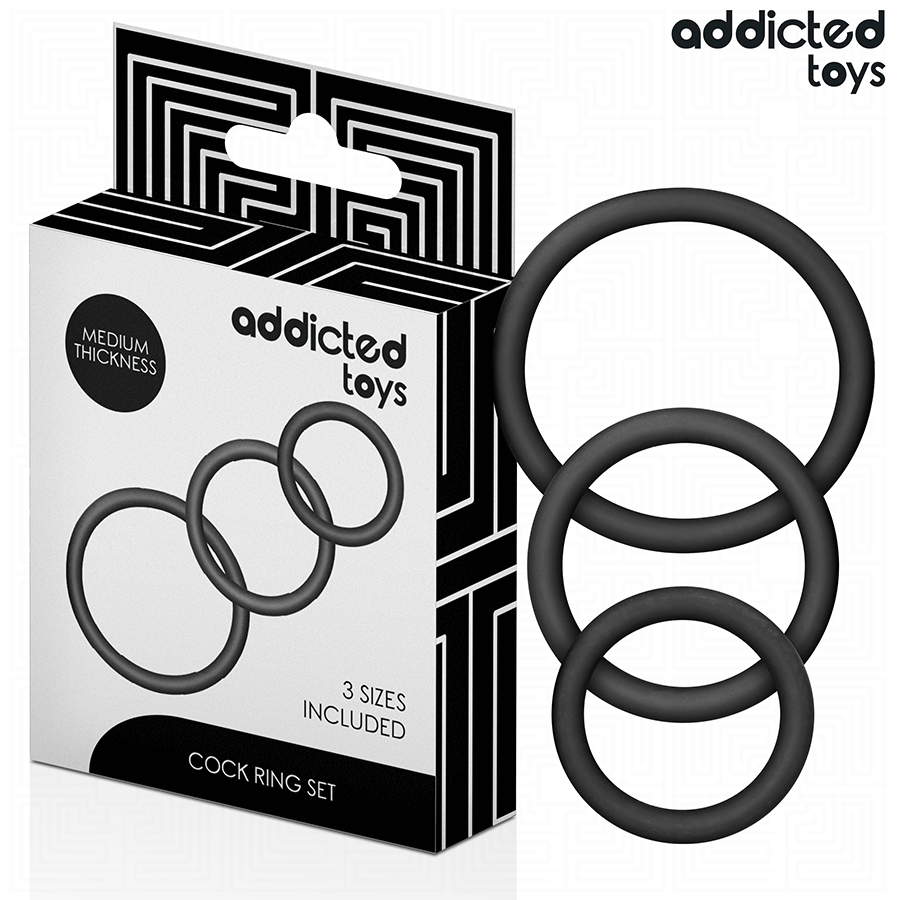 Addicted Toys – 3 Penisringe aus Silikon, schmales Profil
