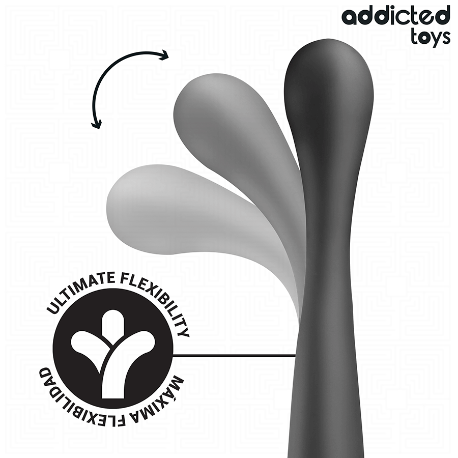 Addicted Toys – Dildo curvo in silicone a doppia estremità, 22,5 cm