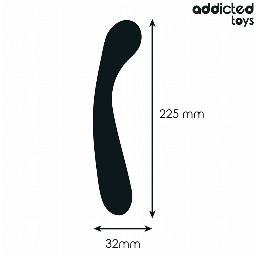 Addicted Toys – Dildo curvo in silicone a doppia estremità, 22,5 cm