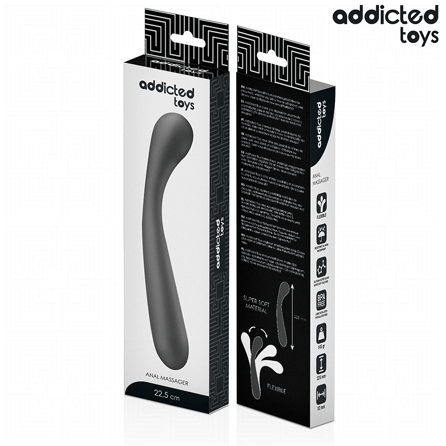 Addicted Toys – Dildo curvo in silicone a doppia estremità, 22,5 cm