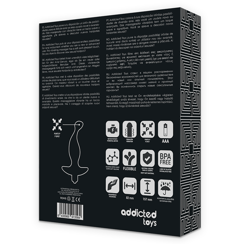 Addicted Toys — Masseur anal avec vibration noire modèle 1