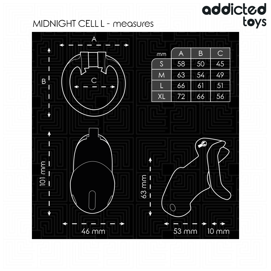 Addicted Toys Midnight Cell – Peniskäfig, Größe L