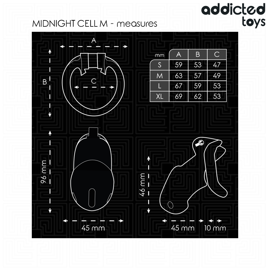 Addicted Toys — Jaula para el pene Midnight Cell, talla M