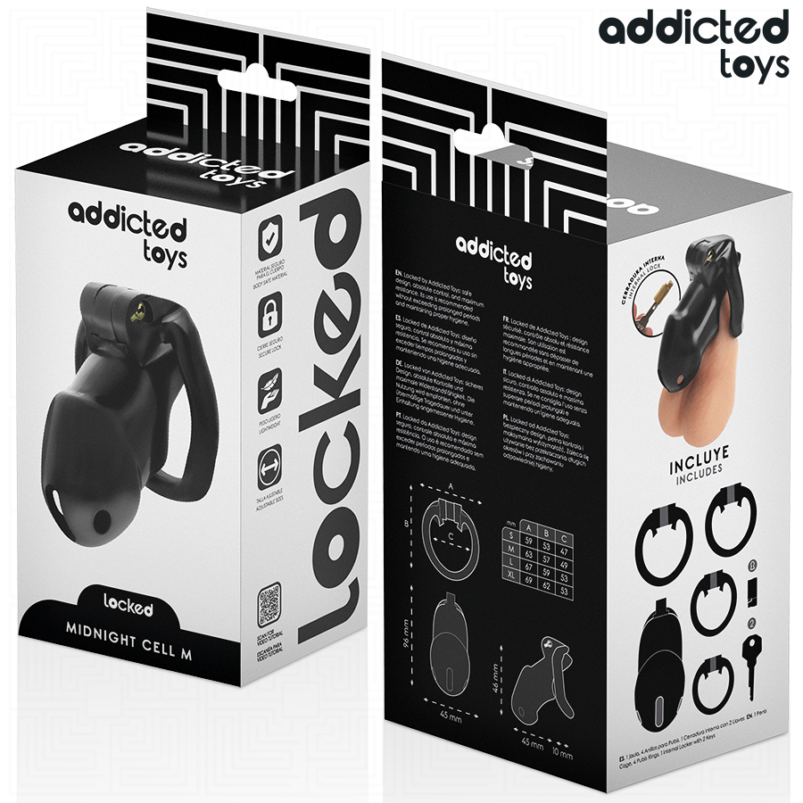 Addicted Toys — Jaula para el pene Midnight Cell, talla M