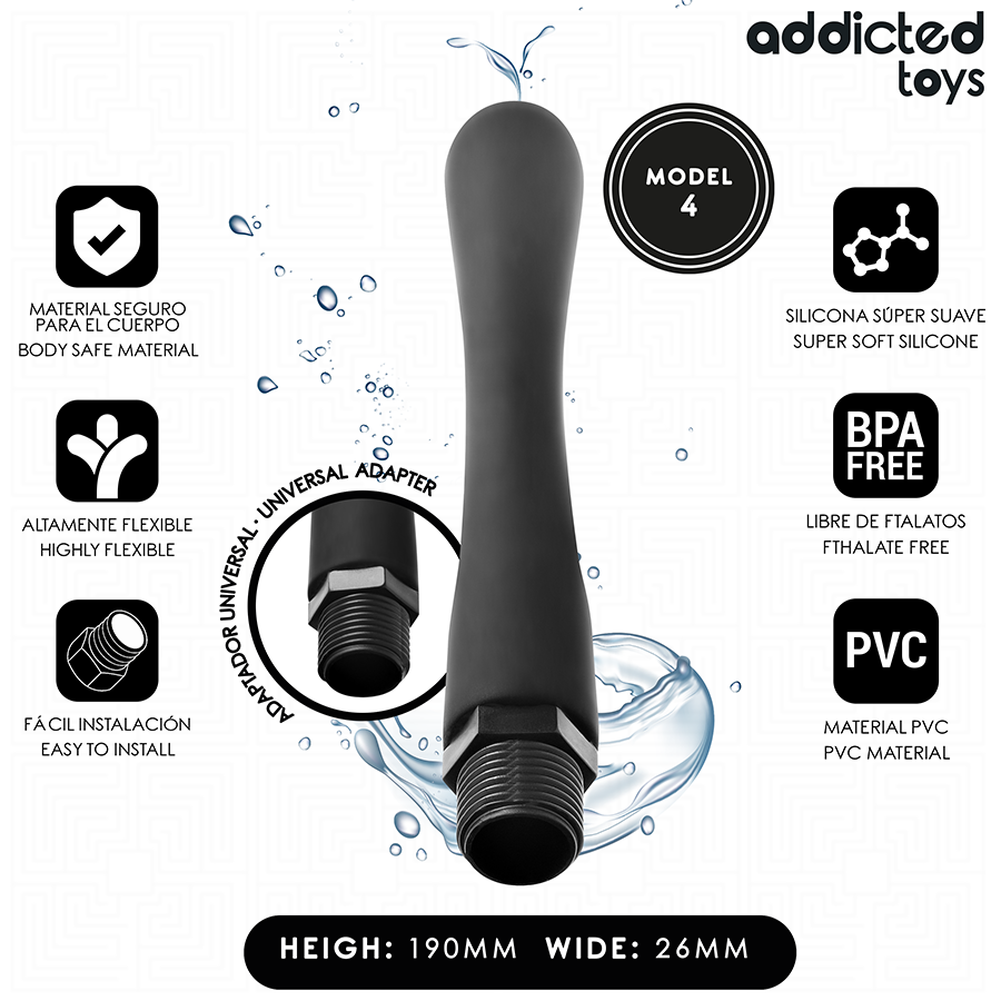 Addicted Toys – Analdusche-Aufsatz mit Gewinde, Modell 4, 19 cm