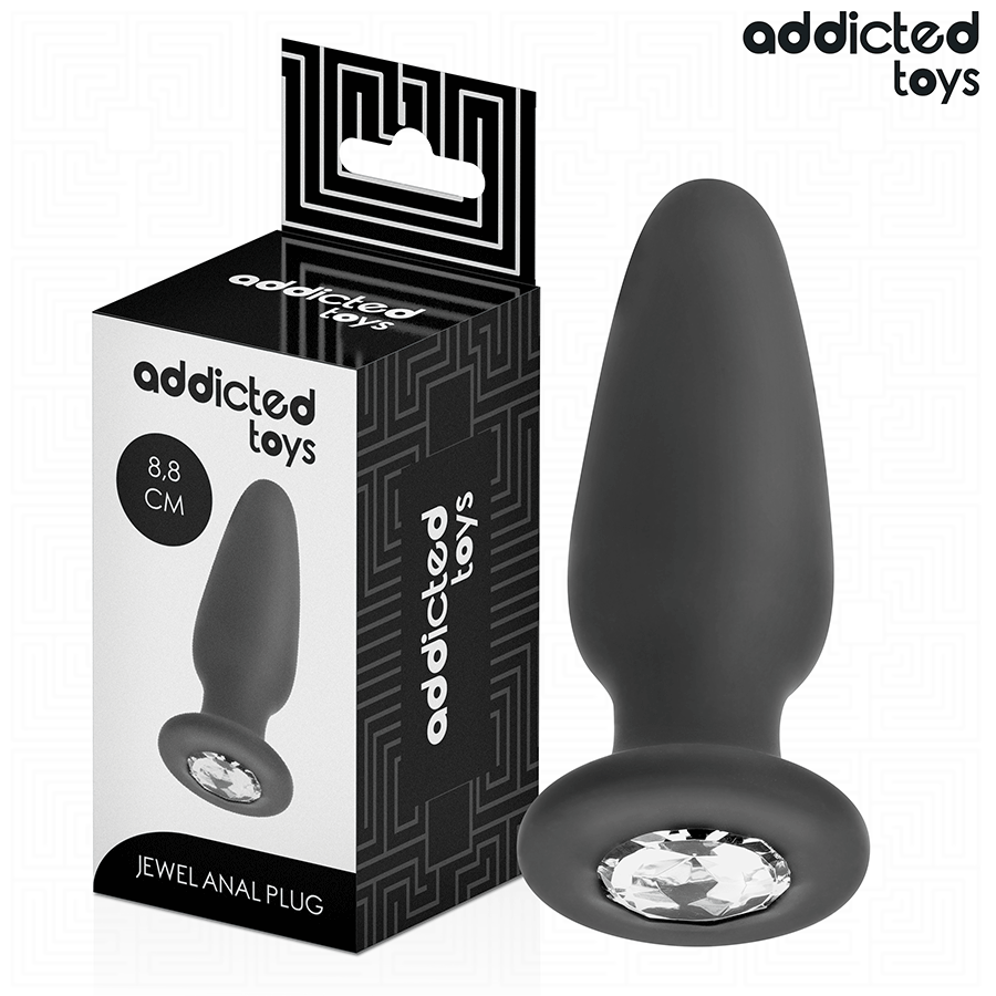 Addicted Toys — Plug anal silicone avec bijou — Taille S · 8,8 cm