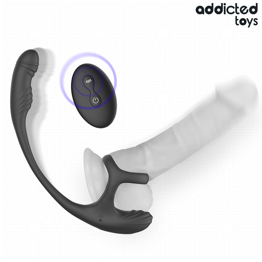 Addicted Toys – Plug anal con vibración, ondulación de 360° y estimulador testicular