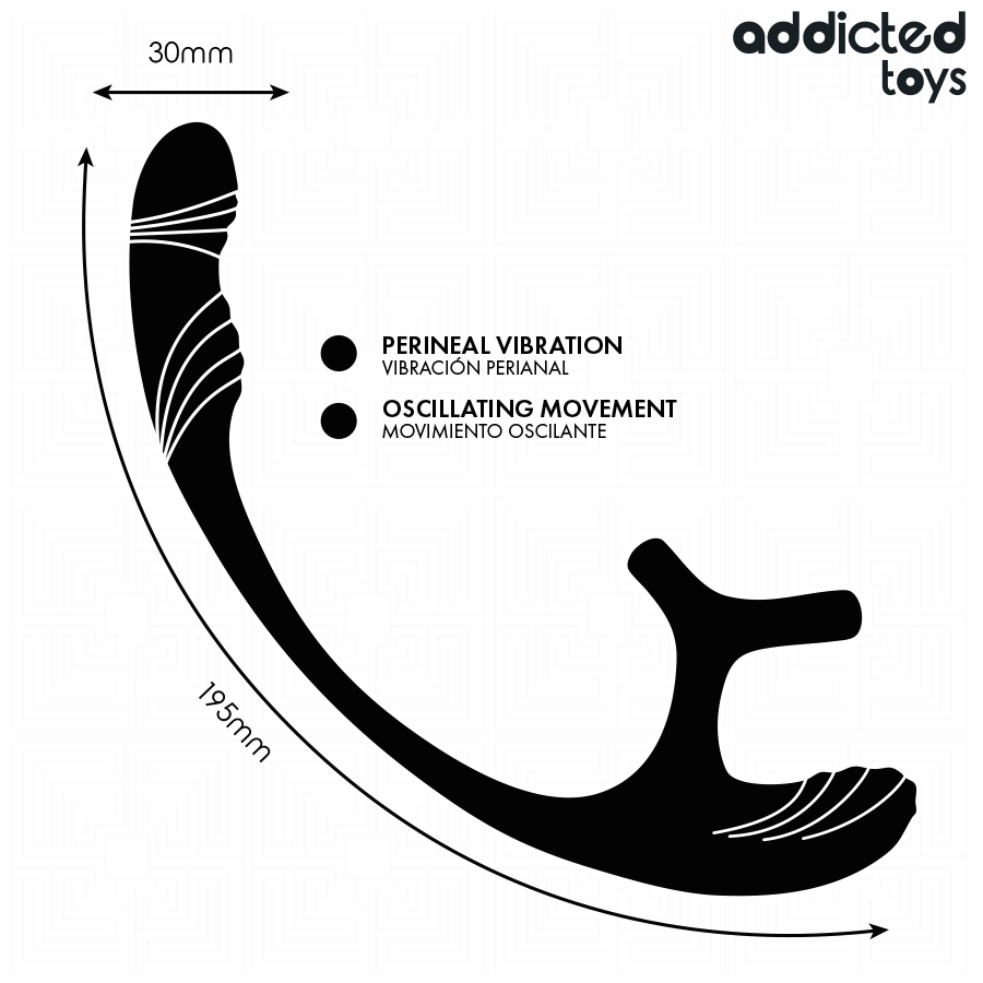Addicted Toys – Plug anal con vibración, ondulación de 360° y estimulador testicular