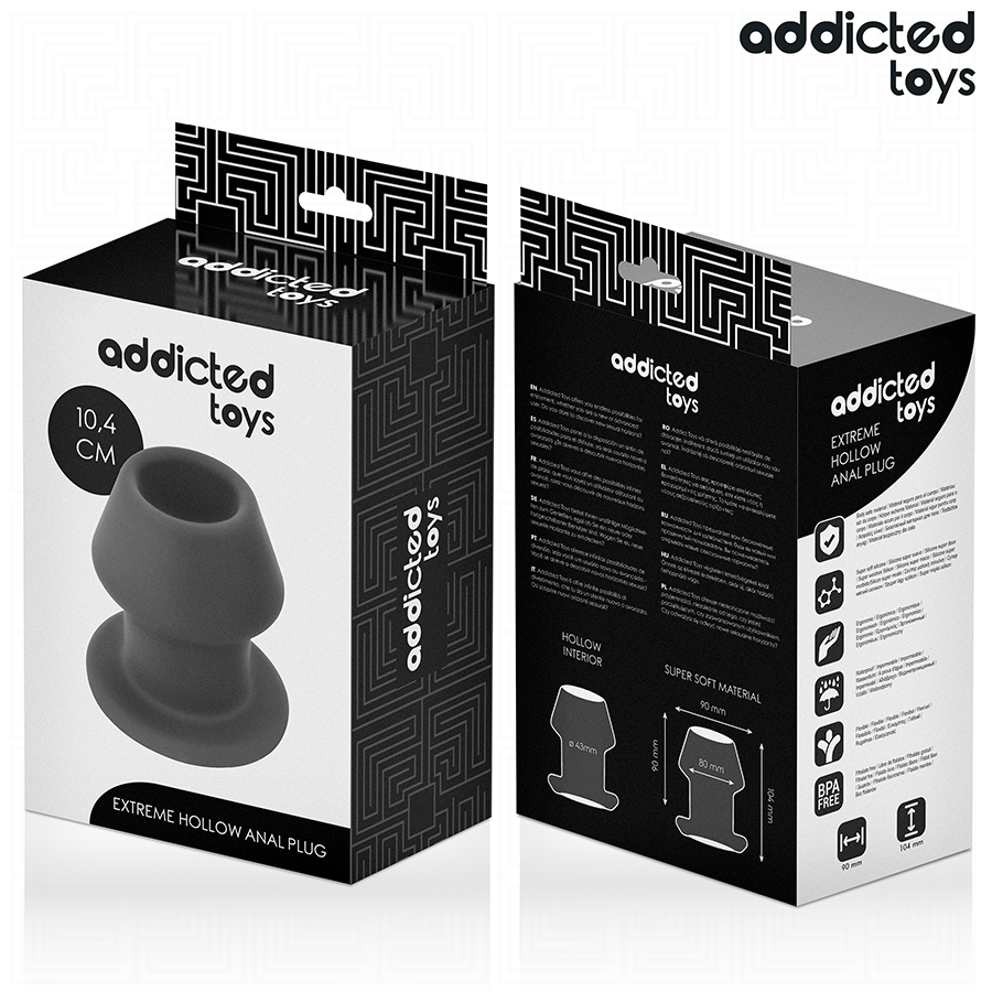 Addicted Toys – Plug anale cavo largo, da 6 a 8 cm di diametro – Taglia L · 10,4 cm