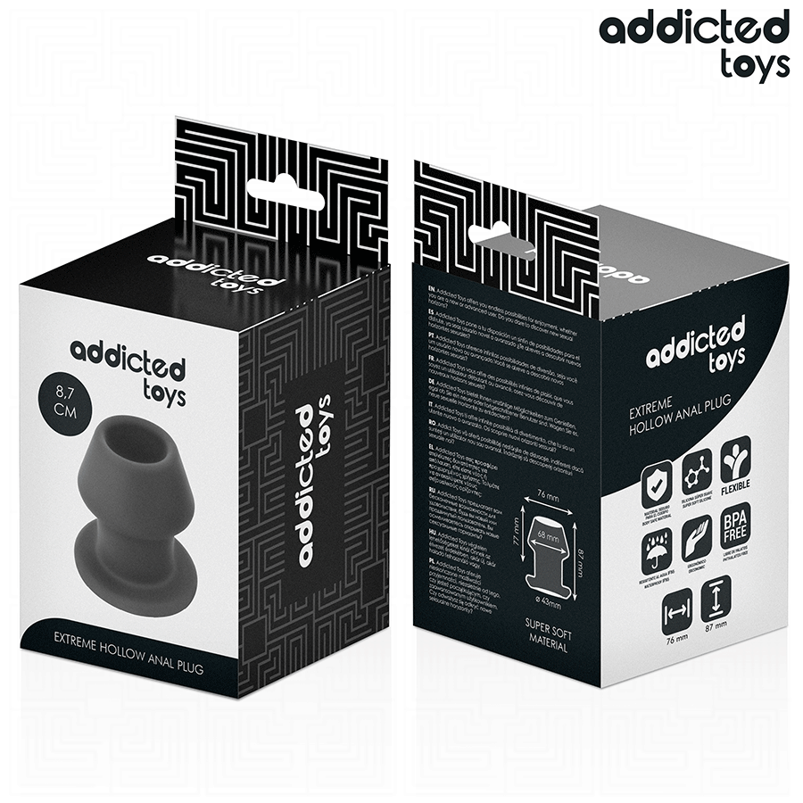 Addicted Toys – Plug anale cavo largo, da 6 a 8 cm di diametro – Taglia M · 8,7 cm