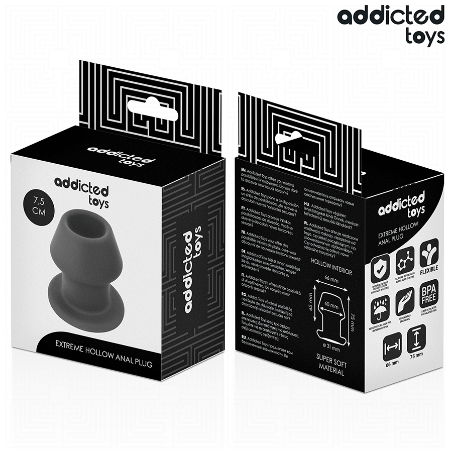 Addicted Toys – Plug anale cavo largo, da 6 a 8 cm di diametro – Taglia S · 7,5 cm