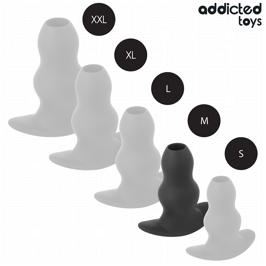 Addicted Toys – Plug anal hueco de silicona, tallas S a XXL – Talla M · 9,6 cm