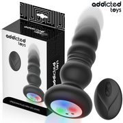 Addicted Toys – Analplug mit Bewegung und Vibration, Fernbedienung mit LED-Licht