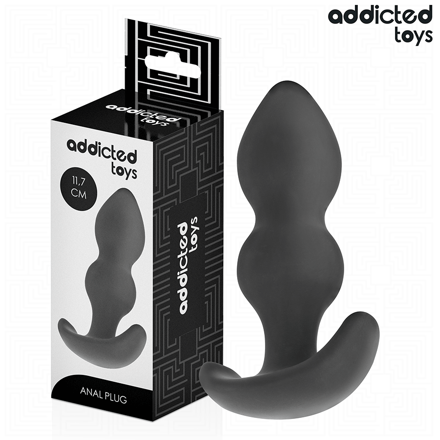 Addicted Toys – Analplug mit zwei Wölbungen aus Silikon, 2 Größen – Größe L · 11,7 cm