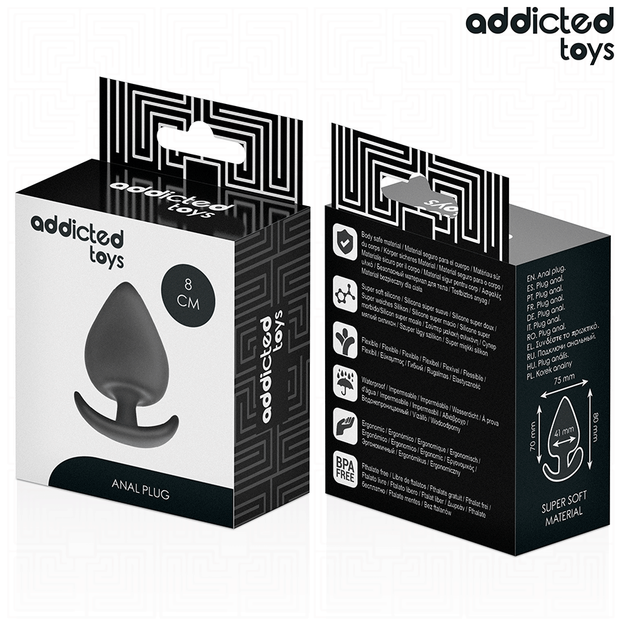 Addicted Toys – Plug anale in silicone opaco a punta arrotondata – Taglia L · 8 cm