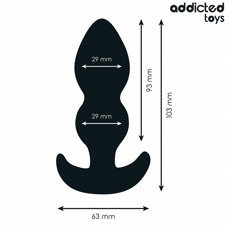 Addicted Toys – Analplug mit zwei Wölbungen aus Silikon, 2 Größen – Größe S · 10,3 cm