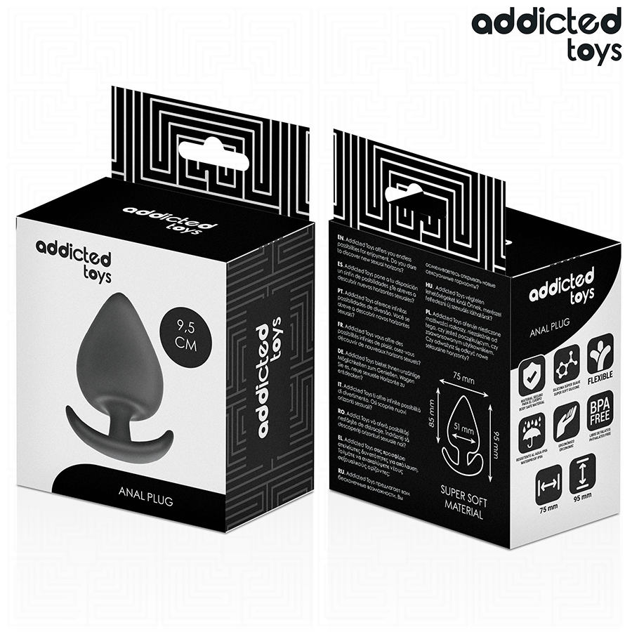 Addicted Toys – Plug anale in silicone opaco a punta arrotondata – Taglia XL · 9,5 cm