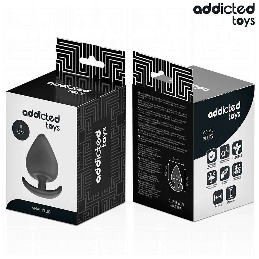 Addicted Toys – Plug anale in silicone opaco a punta arrotondata – Taglia XXL · 11 cm