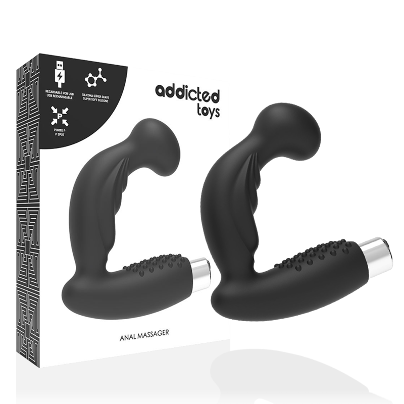Masajeador prostático recargable Addicted Toys modelo 3 en negro