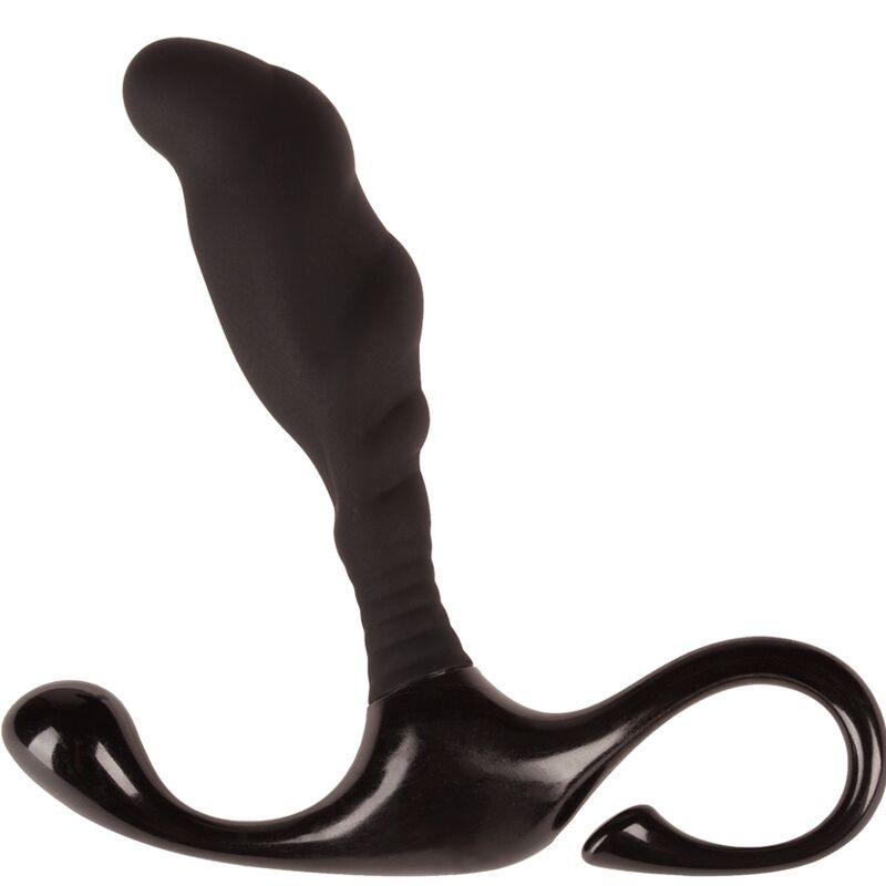Masajeador prostático Alive Nero negro, de perfil, con su base en T