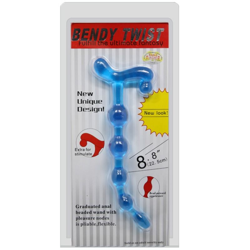 Baile — Balles anal bleues bendy twist