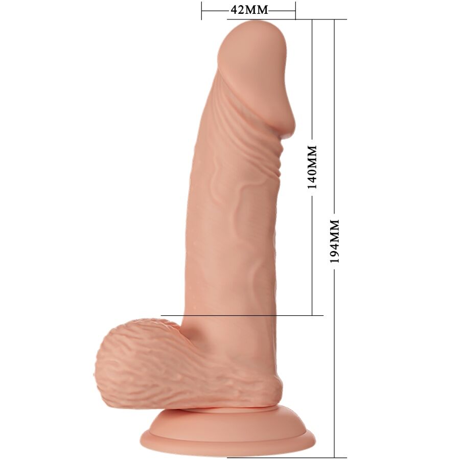 Baile Zebulon – Consolador realista con núcleo firme, 19,4 cm