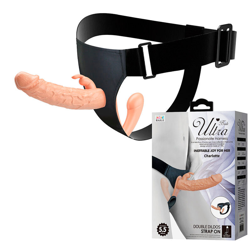 Baile Charlotte, strap-on cavo per doppia penetrazione color carne