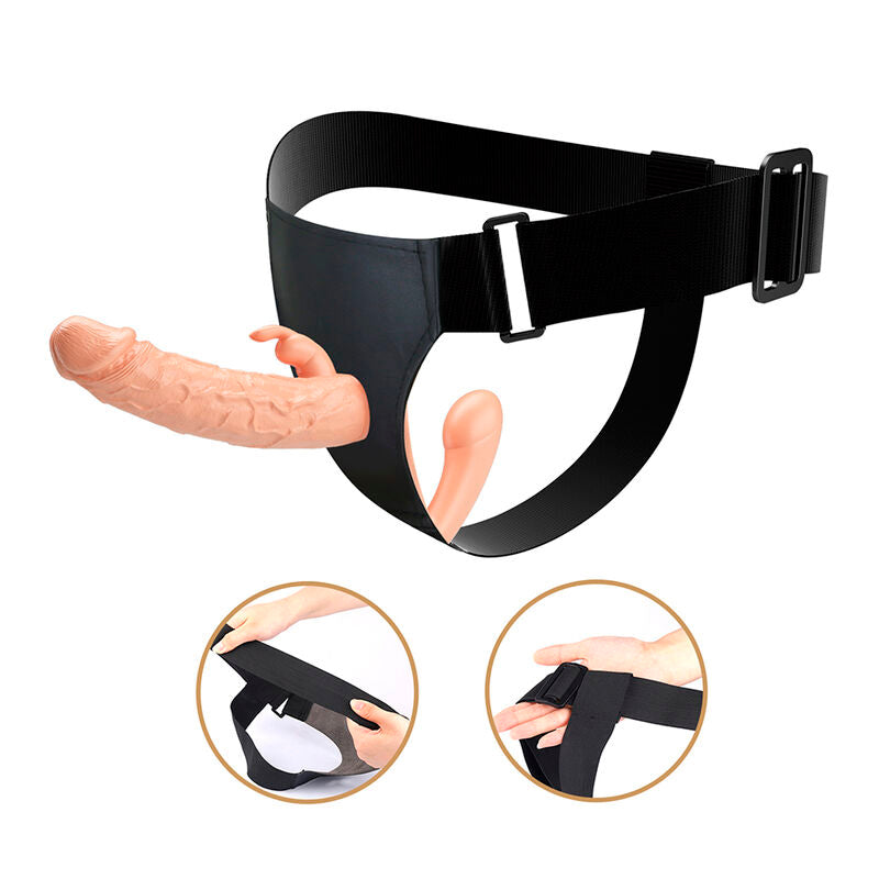 Baile Charlotte, strap-on cavo per doppia penetrazione color carne