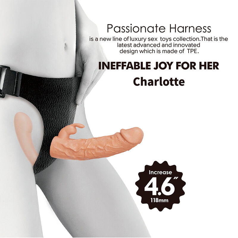 Baile Charlotte, strap-on cavo per doppia penetrazione color carne