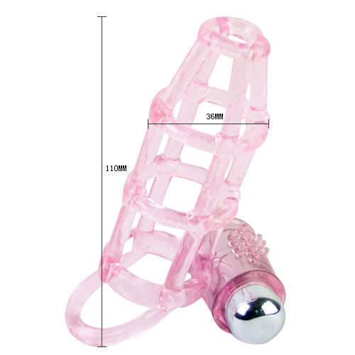 Baile Sweet – Vibrierende Penishülle aus Silikon in Käfigform, Rosa