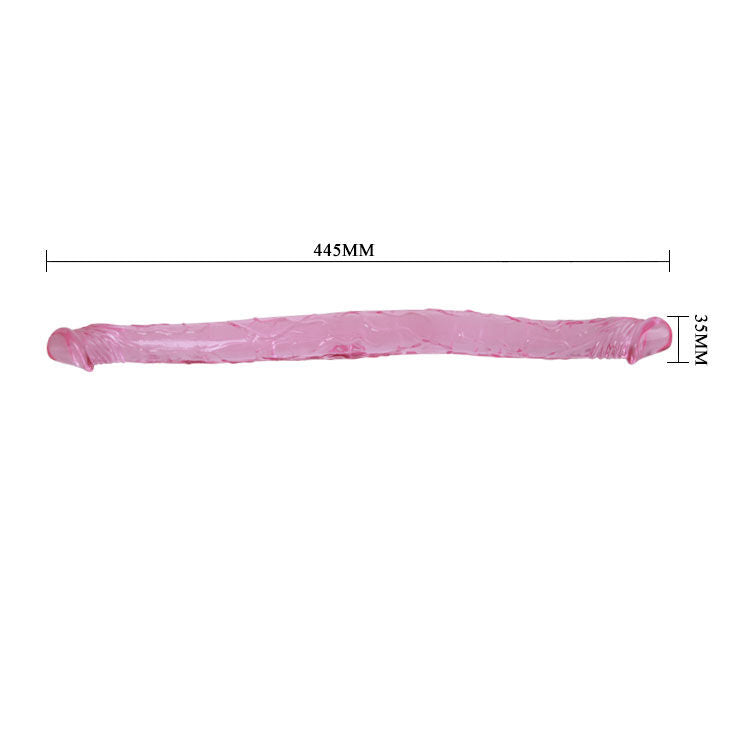 Dildo doppio Baile blu traslucido, 44,5 cm